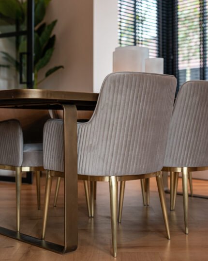 Stoel Breeze khaki velvet / brushed gold fire retardant (FR-Quartz 903 Khaki)