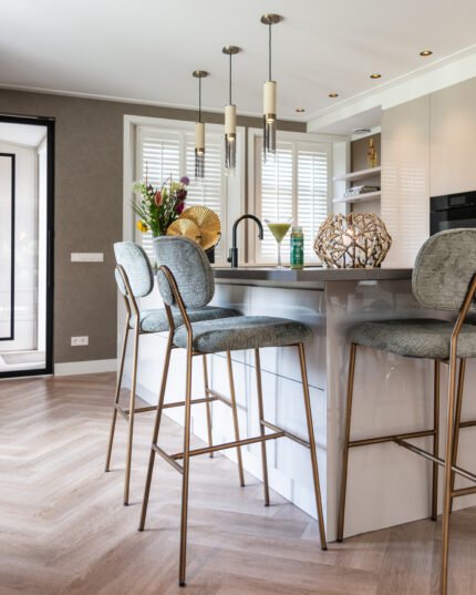 Barstoel Xenia thyme fusion / brushed gold (Fusion thyme 206)