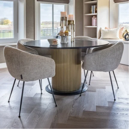 Eettafel Ironville Ø140 (Black/gold)