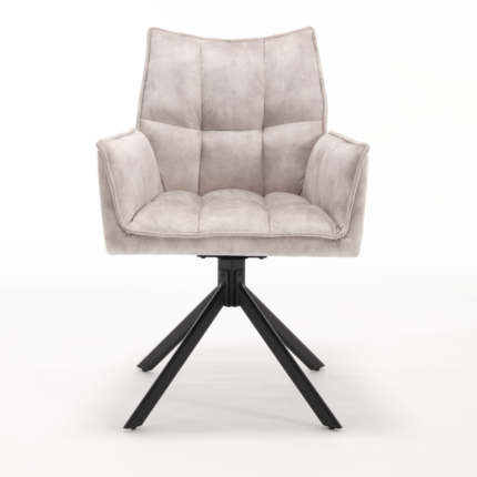 Eetkamerstoel dani velvet | champagne | met armleuning