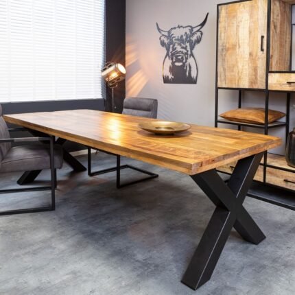 Eetkamertafel Denver | Rechthoek X-poot | 220 cm